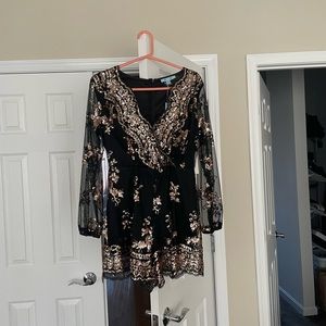 NWT black sequin dress